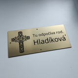 Tabuľka na hrob s krížom 2