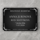 Tabuľka na hrob s ornamentom