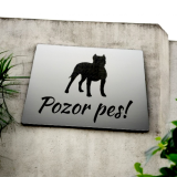 Tabuľka Pozor pes Pitbull