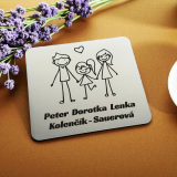 Menovka na dvere rodičia a veľká dcéra