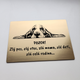 Tabuľka Pozor pes Baset