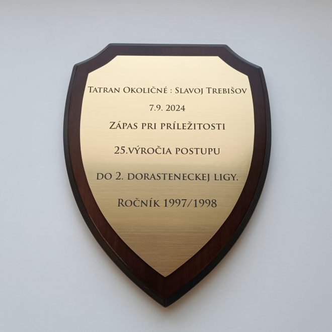 Plaketa na mieru - štítová