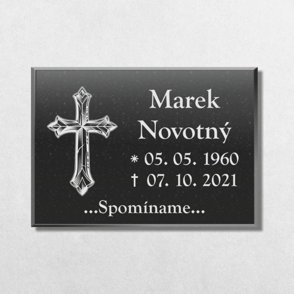 Tabuľka na hrob kríž V2