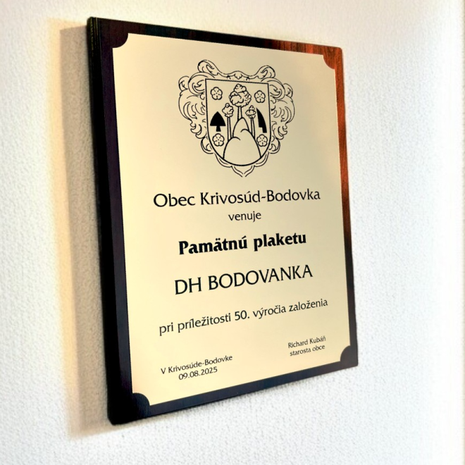 Plaketa obdĺžnik na MIERU