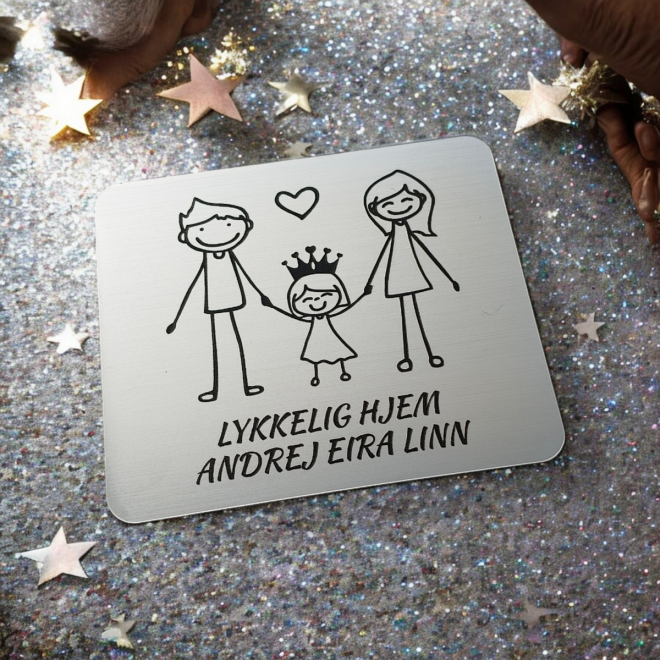 Menovka na dvere rodičia a princezná