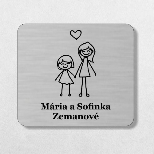 Menovka na dvere mama a dcéra