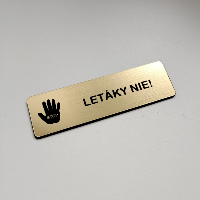 Tabuľka Letáky NIE
