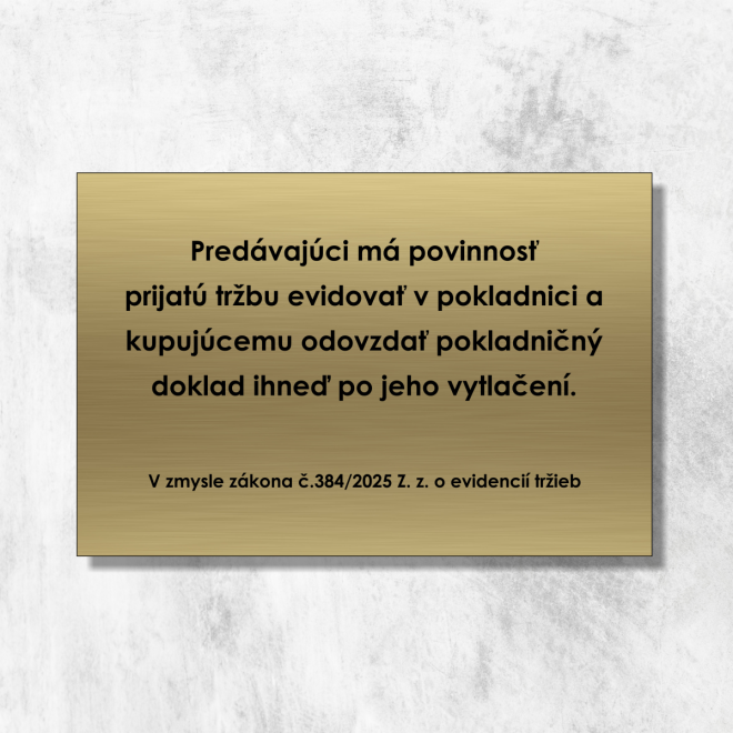 Oznam na predajné miesto zákon FS