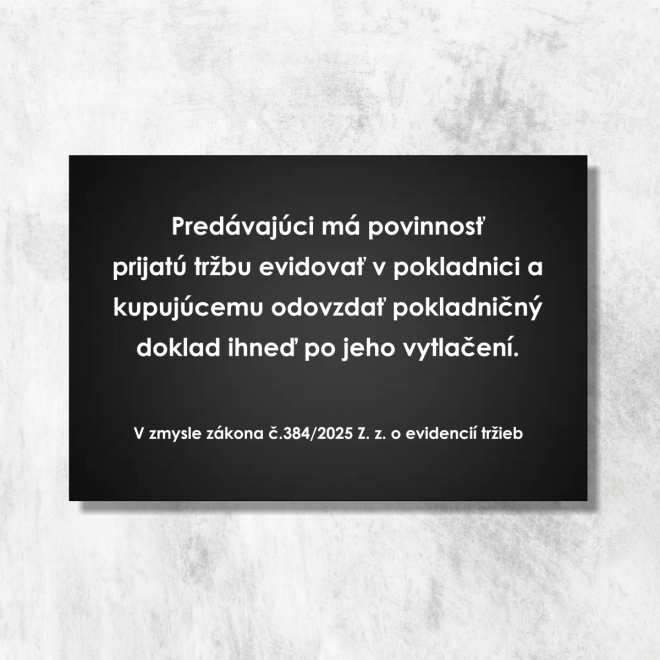 Oznam na predajné miesto zákon FS