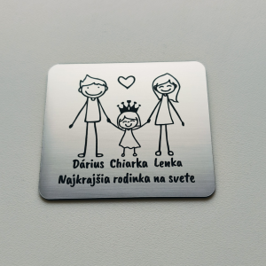 Menovka na dvere rodičia a princezná