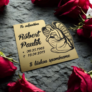 Tabuľka na hrob s anjelom
