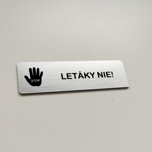 Tabuľka Letáky NIE