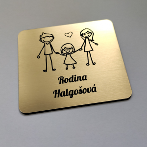 Menovka na dvere rodičia a dcérka