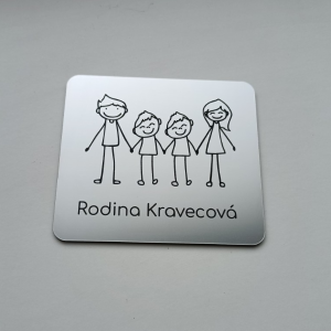 Menovka na dvere rodičia a chlapci dvojičky