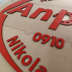 Vyrezávané logo vo farbe