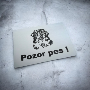Tabuľka Pozor pes Bernský salašnícky pes