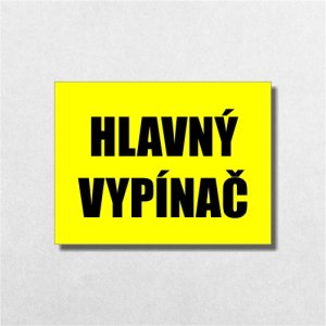 Tabuľka Hlavný vypínač