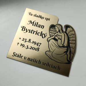 Tabuľka na hrob s anjelom