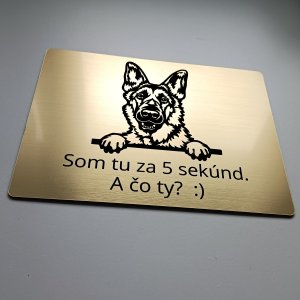 Tabuľka Pozor pes Nemecký ovčiak cute