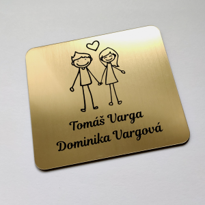 Menovka na dvere muž a žena