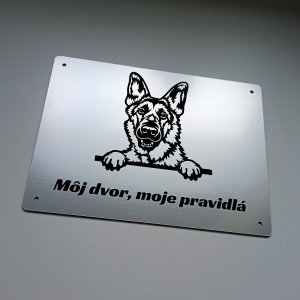 Tabuľka Pozor pes Nemecký ovčiak cute