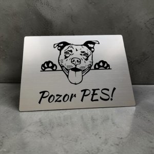 Tabuľka Pozor pes Pitbull cute