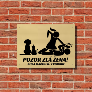 Tabuľka Pozor zlá žena