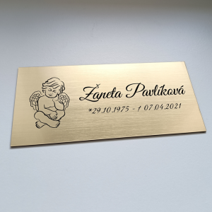 Tabuľka na hrob anjel