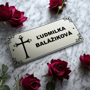 Tabuľka na hrob s krížom