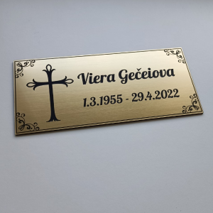 Tabuľka na hrob s krížom