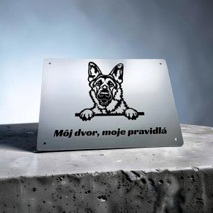 Tabuľka Pozor pes Nemecký ovčiak cute